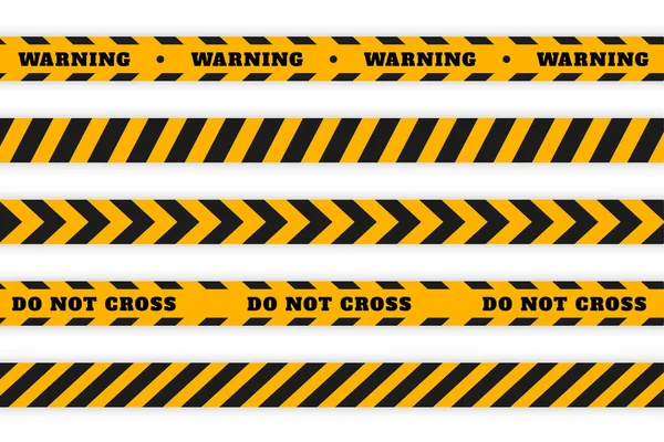 Industrial Warning Alert Yellow Black Tape Banner Design — Stock Vector