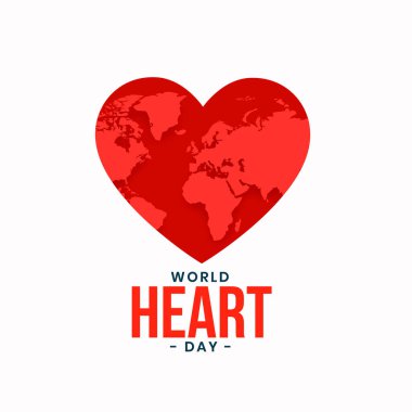 Küresel güvenlik veya farkındalık vektörü için dünya çapında zarif bir kalp günü posteri