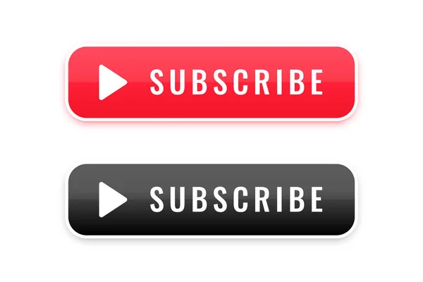 Youtube Video Kanalı Vektörünüz Için Üyelik Düğmeleri — Stok Vektör
