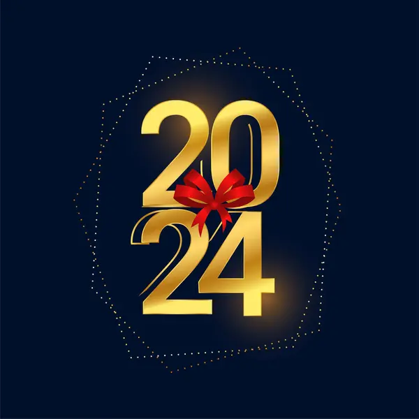Feliz Año Nuevo 2024 Fondo Festivo Con Vector Cinta Roja — Archivo Imágenes Vectoriales