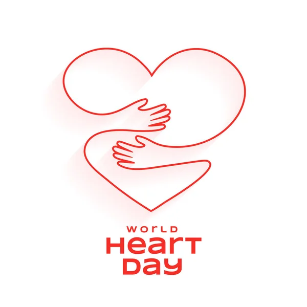 Лінійний Стиль Світовий День Серця Плакат Обізнаності Про Здоров Вектор — стоковий вектор