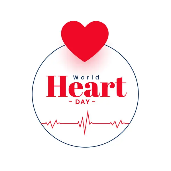 Elegant World Heart Day Cardiogram Background Support Treatment Vector — Stock Vector
