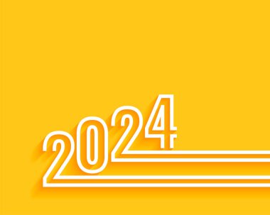 satır biçimi 2024 harf yeni yıl sarı arkaplan tasarım vektörü