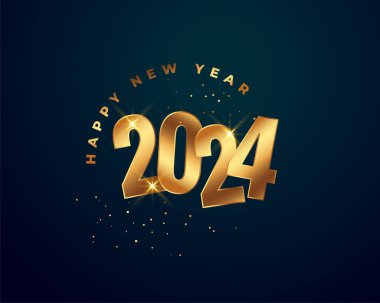 Parlak efektli yeni yıl 2024 davetiye kartı