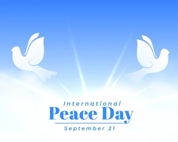 Septiembre Día Internacional Paz Trasfondo Símbolo Esperanza Vector — Archivo Imágenes Vectoriales
