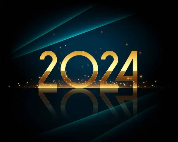 新年のイベントベクターのための2024金色のテキスト光沢のある背景 — ストックベクタ