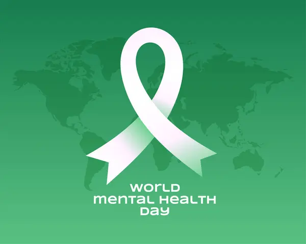 international mental health day poster with world map vector