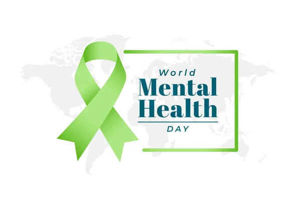 Afiche Del Mapa Del Día Internacional Salud Mental Del Octubre — Vector de stock