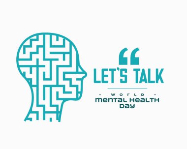 küresel farkındalık ve destek vektörü için dünya zihinsel sağlık günü arka planı