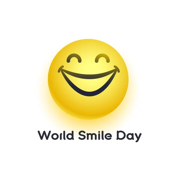 Wereld Glimlach Dag Achtergrond Met Leuke Cartoon Smiley Vector — Stockvector