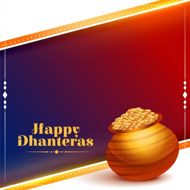 Hint festivali Mutlu Dhanteras Ganpati kutsama vektörü için arka plan istiyor