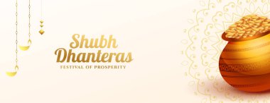 Shubh dhanteras için altın para kalası Duvar kağıdı vektörünü selamlıyor