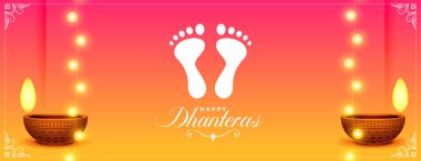 dekoratif mutlu dhanteras olay duvar kâğıdı festivali stil vektörüyle kutladı