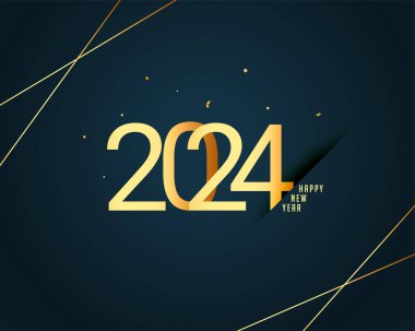 Zarif mutlu yıllar 2024 Arkaplan tasarım vektörü