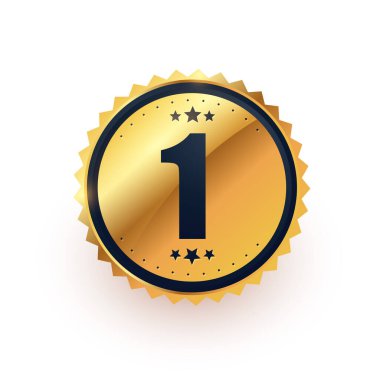 Modern bir numaralı altın rozet tasarım vektörü