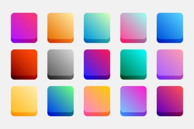 UI / UX uygulama vektörü için rengarenk palet seti