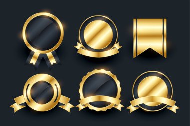 premium boş rozet paketi süsleme sembolü tasarım vektörü 