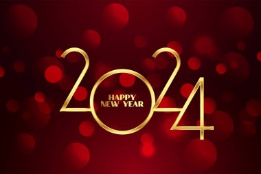 Mutlu yıllar 2024 kış tatili arka plan tasarım vektörü