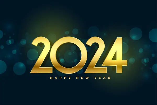 Shiny 2024 新しい年はBokeh効果ベクターとの背景を望みます — ストックベクタ