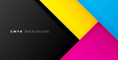 Kağıt biçimi vektöründe yaratıcı cmyk soyut afişi