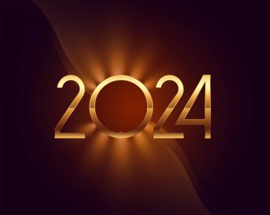 2024 altın harfli yeni yıl arka planı ışık efekti vektörü
