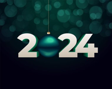Bokeh etkisi vektörü ile 2024 yeni yıl değerli arkaplanı