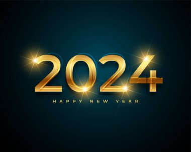 Parlak ışık efekti vektörüyle 2024 yeni yıl davet arkaplanı