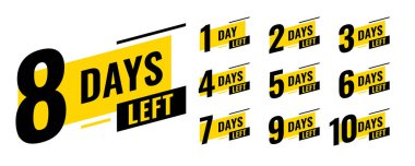 coming soon countdown template with day left tag vector clipart