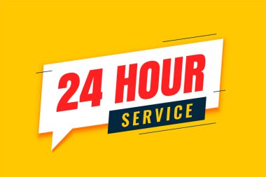 yardım ve yardım 24 saat hizmet merkezi sarı şablon vektörü