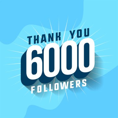 Teşekkürler 6k sosyal medya aboneleri topluluk arka plan tasarım vektörü