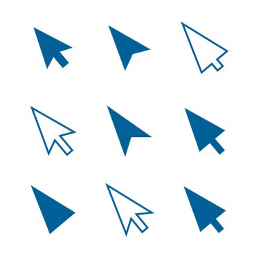 Düz fare imleç işaretçi ögesi dizayn vektörü koleksiyonu 