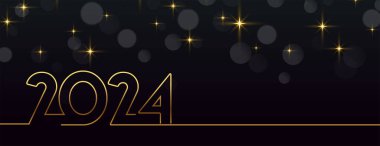 satır biçimi 2024 yeni yıl metin uzayı vektörlü şenlikli koyu pankart