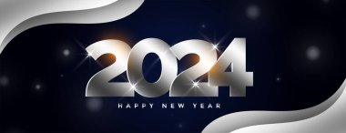 Mutlu yıllar 2024 Parlak efektli duvar kağıdı istiyor