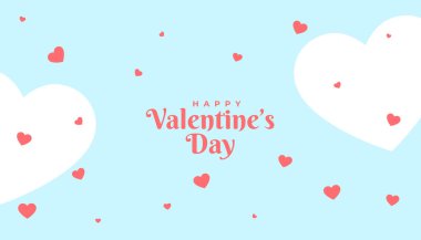 Sosyal medya post vektörü için Sevgililer Günü kalp arka planı kutlu olsun
