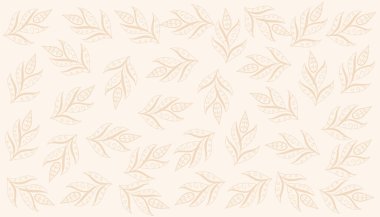 Dekor vektörü için el çizimi sanatsal yapraklar desen yumuşak arkaplan