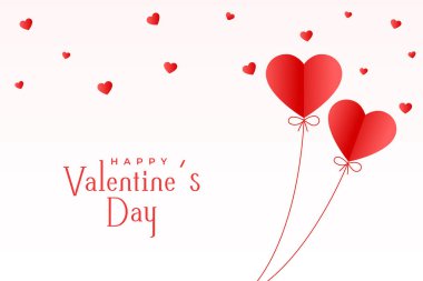 Kağıt kalp balonu vektörüyle sevgililer günü romantik geçmişi