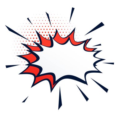 Yarım ton etki vektörlü pop sanat boş diyalog balonu komik arkaplanı