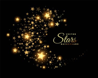 güzel altın parıldayan yıldızlar iz sürme arka plan tasarım vektörü 