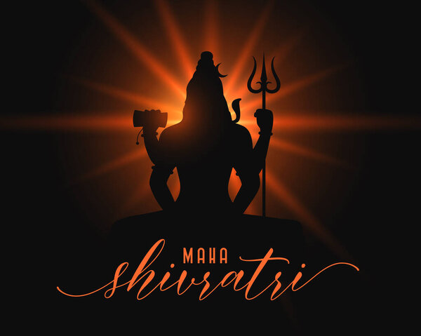happy maha shivratri wishes background with light effect vector