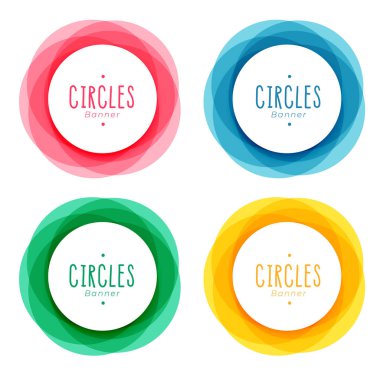 Renkli yuvarlak çerçeve tasarım vektörü kümesi 