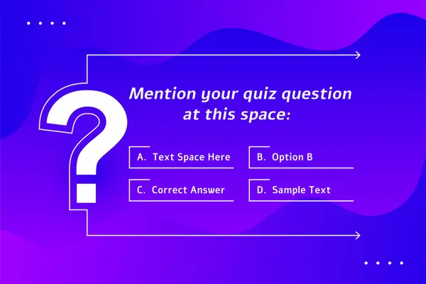 Multiple Option Quiz Banner Play Dan Win Contest Vector Stok Vektor Bebas Royalti