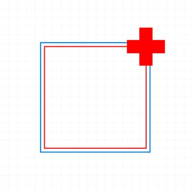 Çapraz işaret vektörlü boş tıbbi bakım çerçevesi