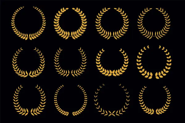 Toplama vektöründe göz alıcı altın defne çerçeve koyu arkaplan