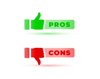 pros and cons icon in modern style vector clipart