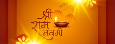 Güzel Hindu dini shree ram navami bayrak vektörü ister