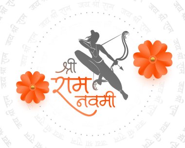 Jai shree ram navami kutsama arkaplanı çiçek dekor vektörü ile