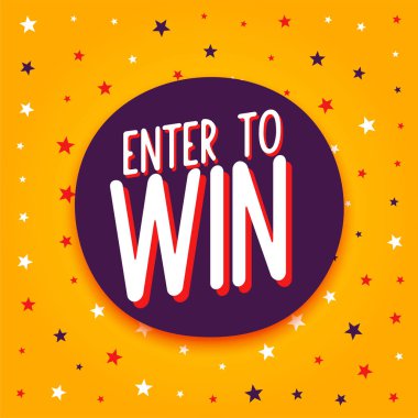 Şimdi büyük ödüller kazanmak için bize katılın. Sarı şablon tasarım vektörü