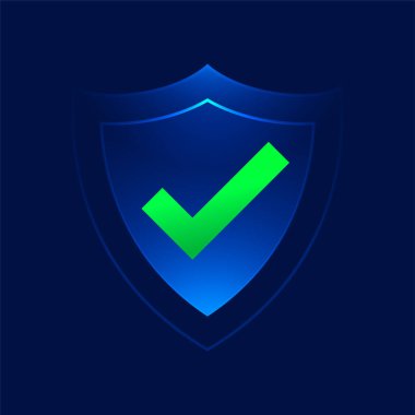 Güvenlik duvarı antivirüs vektörü kavramında işaretli güvenlik kalkanı logosu simgesi