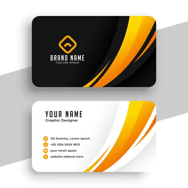 Stock vector Corporate black and yellow ready business card template vector