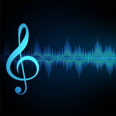 ses şarkı eşgüdümleyici arkaplan treble işaret tasarım vektörü